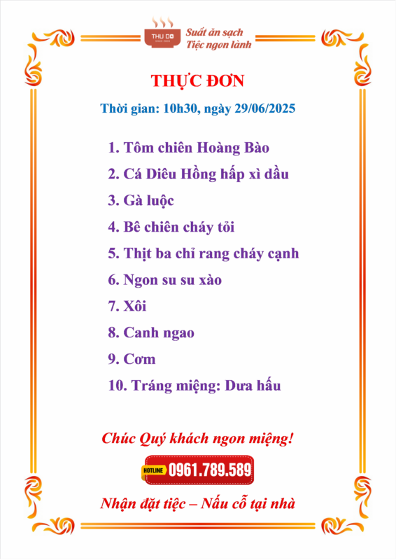 Thực đơn tiệc 10 món dễ ăn tại nhà với tôm chiên, gà luộc, cá hấp, thịt rang